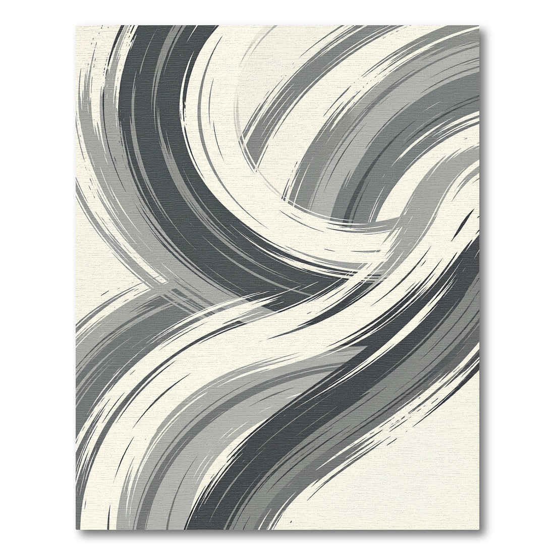 Modern Gray Swirl Abstract Rug