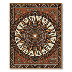 Geometric Sunburst Earthy Bronze Tapestry Rug