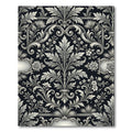 Elegant Black Floral Scrollwork Rug