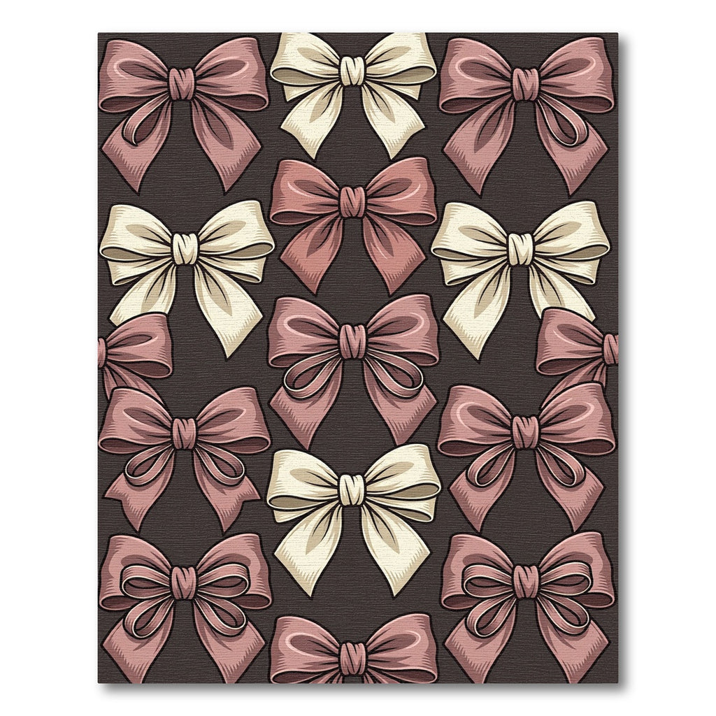 Elegant Rose and Cream Bow Wallpaper Rug