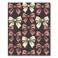 Elegant Rose and Cream Bow Wallpaper Rug
