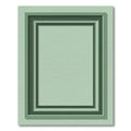 Serene Green Ombre Layered Rectangles Rug