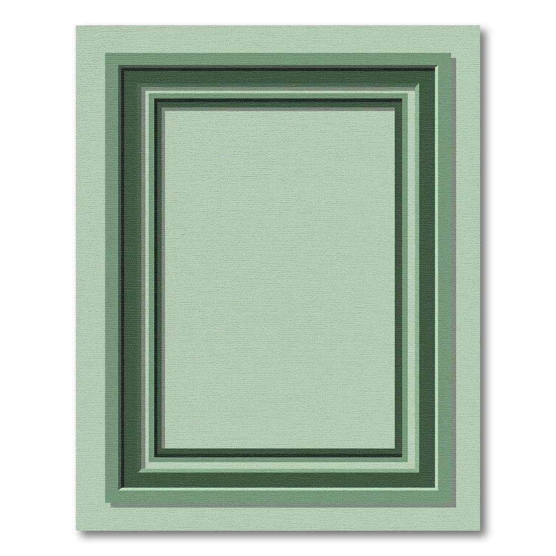 Serene Green Ombre Layered Rectangles Rug