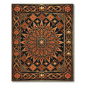 Golden Bronze Floral Geometric Medallion Rug