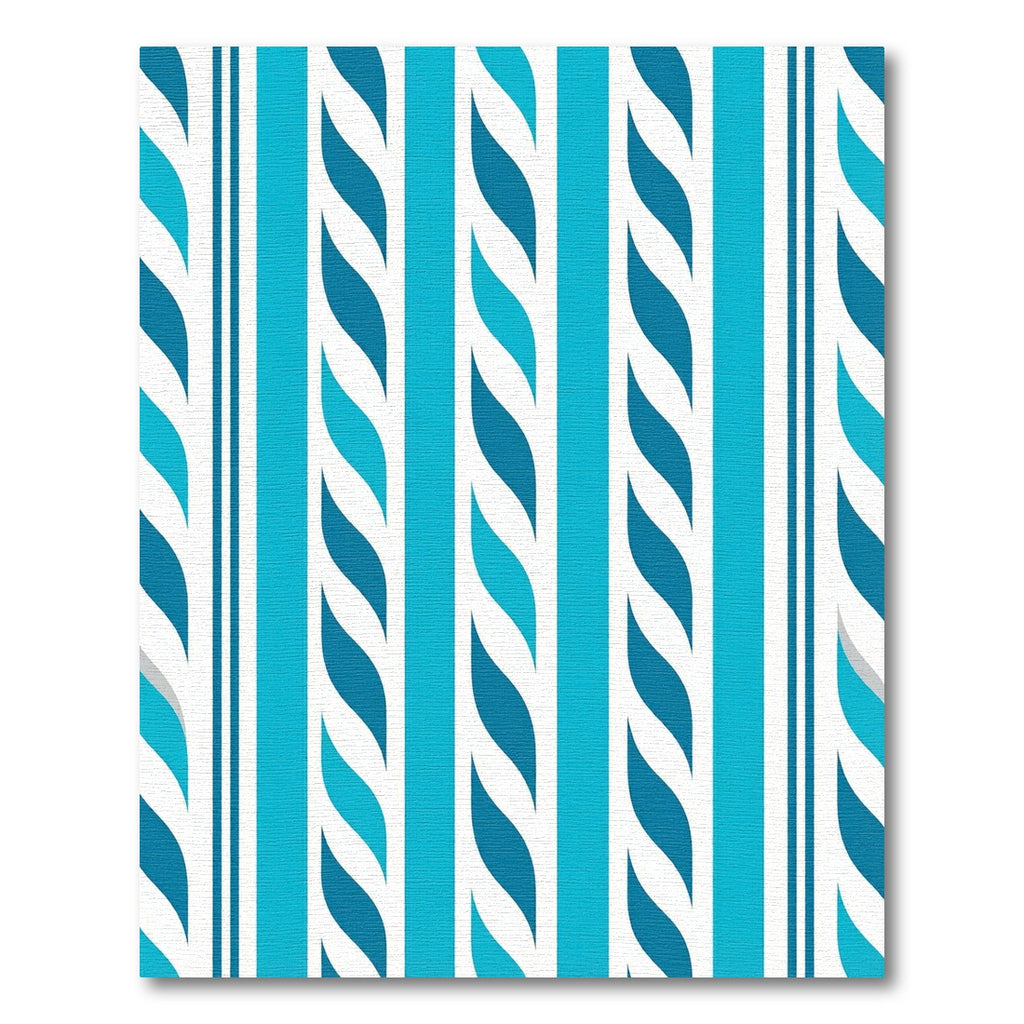 Aqua Blue Twisted Stripe Rug