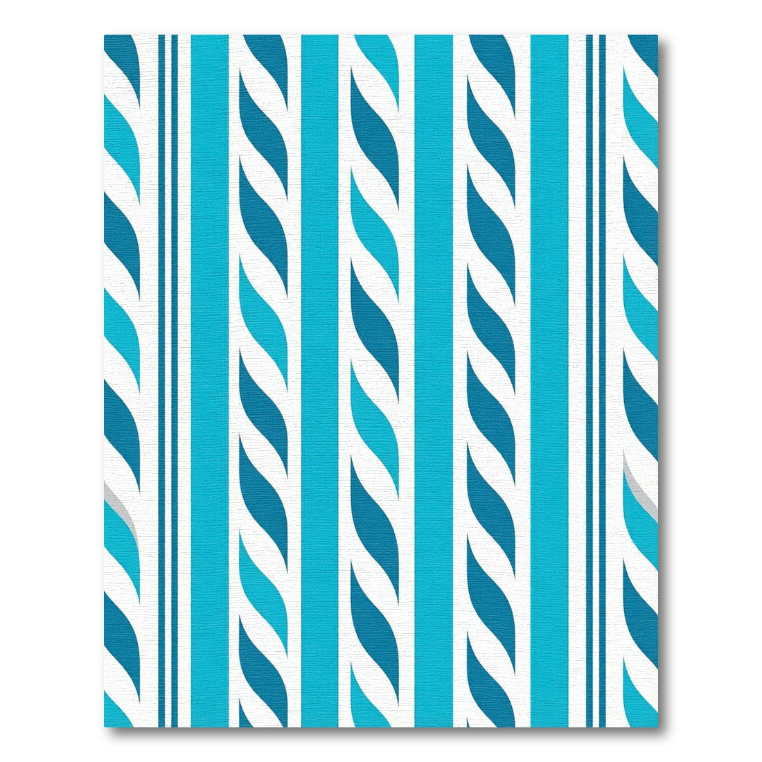 Aqua Blue Twisted Stripe Rug
