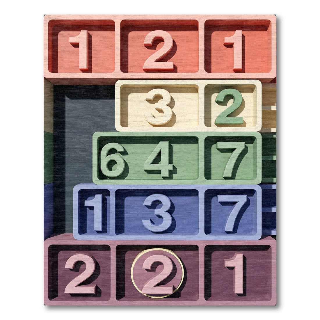 Multicolor Geometric Modular Block Grid Rug