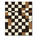 Distressed Earth Tone Checkered Geometric Rug