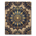 Golden Sunburst Navy Mandala Rug