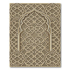 Intricate Beige Geometric Interlaced Arabesque Rug