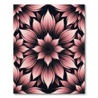 Blushing Rose Botanical Petal Mandala Rug