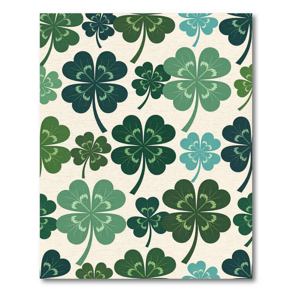 Shades Of Green Four Leaf Clovers Rug
