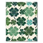 Shades Of Green Four Leaf Clovers Rug