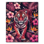 Majestic Tiger Tropical Floral Jungle Art Rug