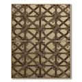 Antique Gold Interlaced Geometric Rug
