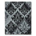 Sophisticated Black and Gray Damask Rug