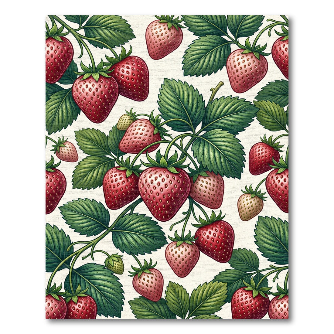 Lush Botanical Strawberry Berry Fruit Orchard Rug