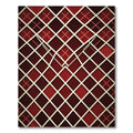 Crimson Diamond Lattice Statement Rug