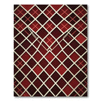 Crimson Diamond Lattice Statement Rug