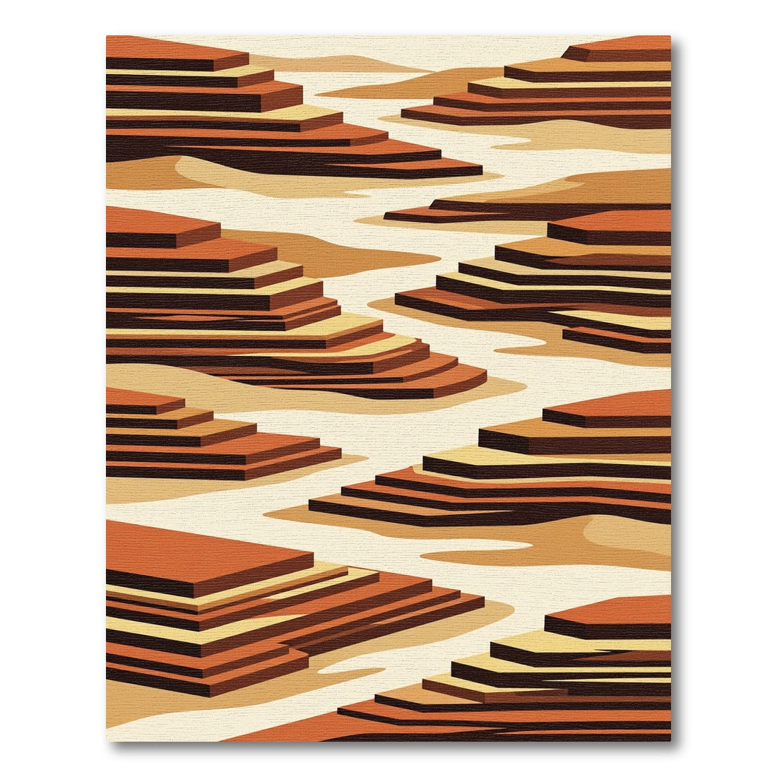 Terracotta Terraced Earth Layers Rug