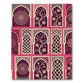 Blush Pink Floral Moorish Arch Tapestry Rug