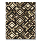 Retro Abstract Diamond Geometric Brown Rug