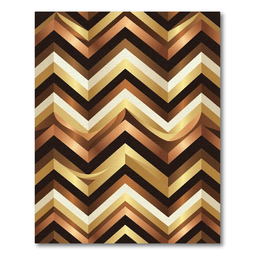 Metallic Golden Chevron Angle Rug