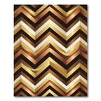 Metallic Golden Chevron Angle Rug