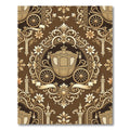 Golden Baroque Carriage and Floral Damask Rug