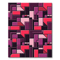 Geometric Magenta And Pink Mosaic Block Rug
