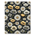 Botanical Golden Poppy and Daisy Meadow Rug