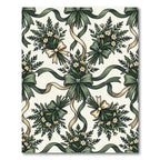 Sage Green Floral Ribbon Garland Rug