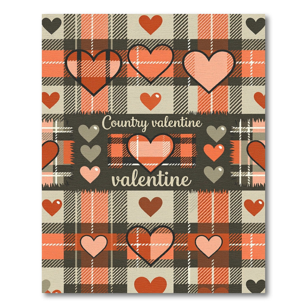 Rustic Plaid Heart Country Valentine Rug
