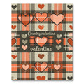 Rustic Plaid Heart Country Valentine Rug