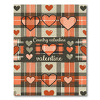 Rustic Plaid Heart Country Valentine Rug