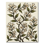 Elegant Cream Botanical Jasmine Vine Rug