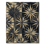Geometric Gold And Black Sunburst Rug
