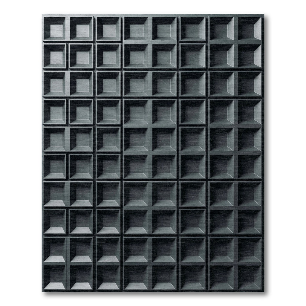 Minimalist Charcoal Square Grid Texture Rug