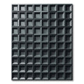 Minimalist Charcoal Square Grid Texture Rug