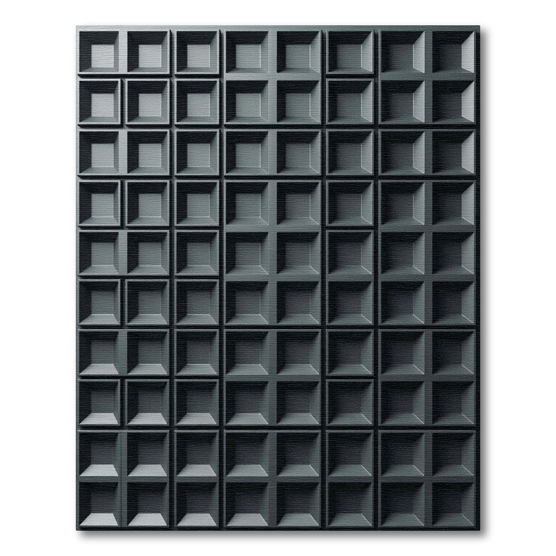 Minimalist Charcoal Square Grid Texture Rug