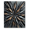 Sharp Geometric Wood Carbon Fiber Starburst Rug