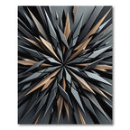 Sharp Geometric Wood Carbon Fiber Starburst Rug