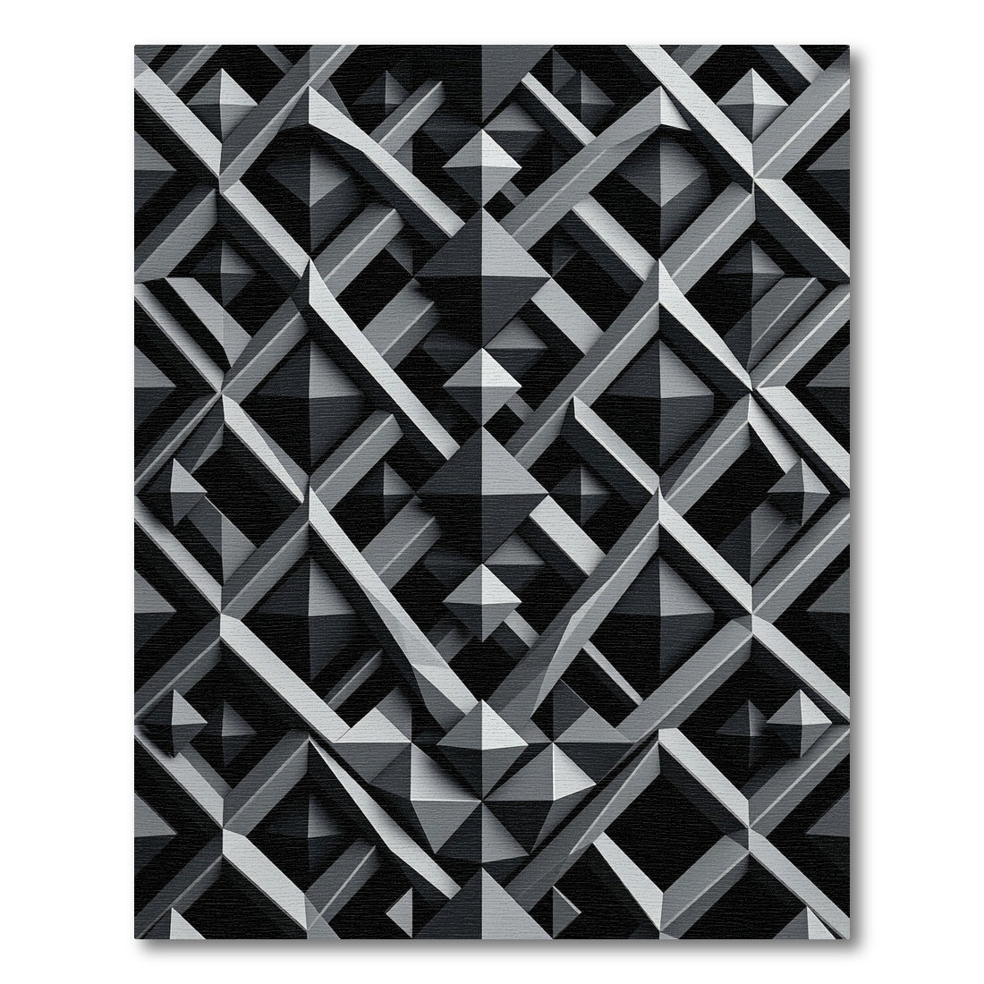 Monochromatic Gray Geometric Sculpture Rug