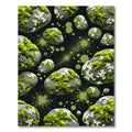 Gray Mossy Rocks Green Splatter Grunge Rug