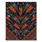 Geometric Feather Arrow Southwest Orange Rug