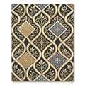 Elegant Gold and Blue Damask Interlace Rug