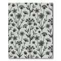 Monochrome Floral Botanical Field Rug