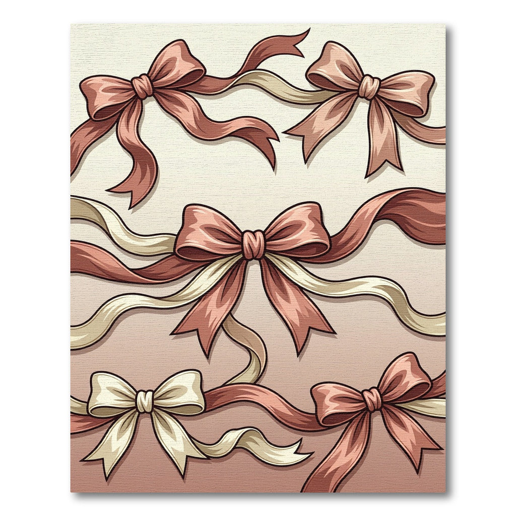 Elegant Dusty Rose Ribbon Garland Rug