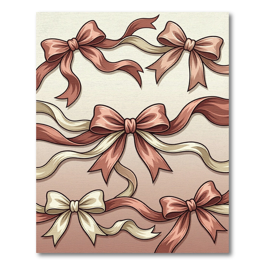 Elegant Dusty Rose Ribbon Garland Rug