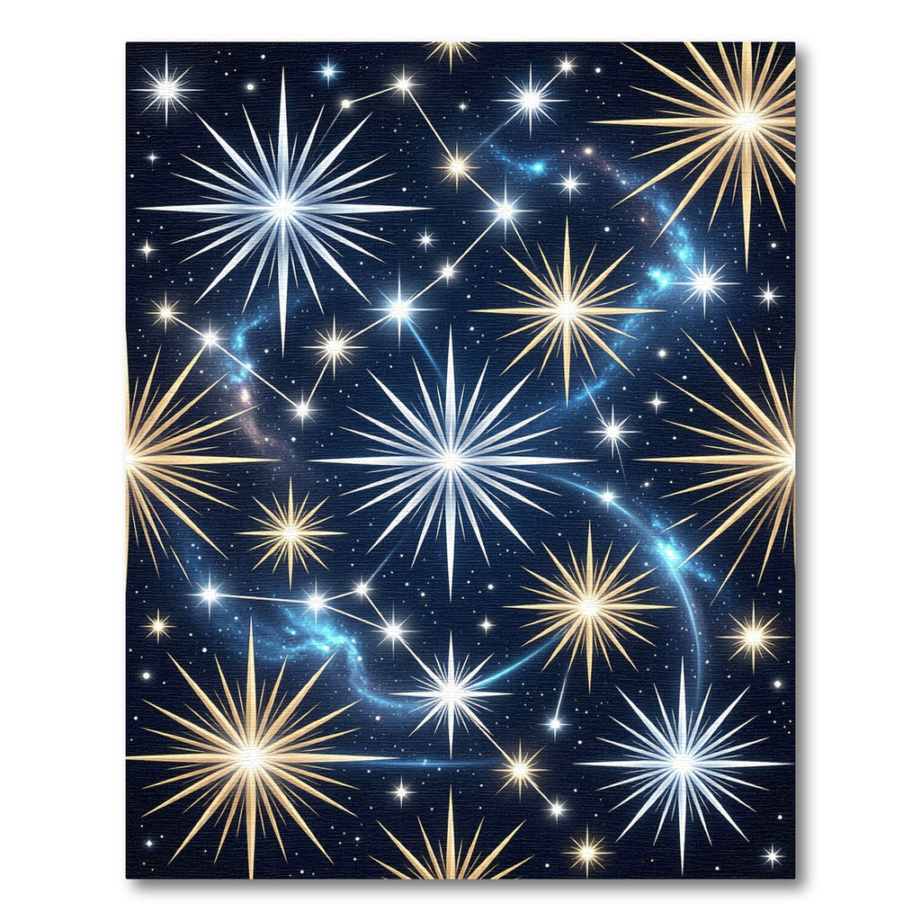Celestial Midnight Gold Starry Sky Rug
